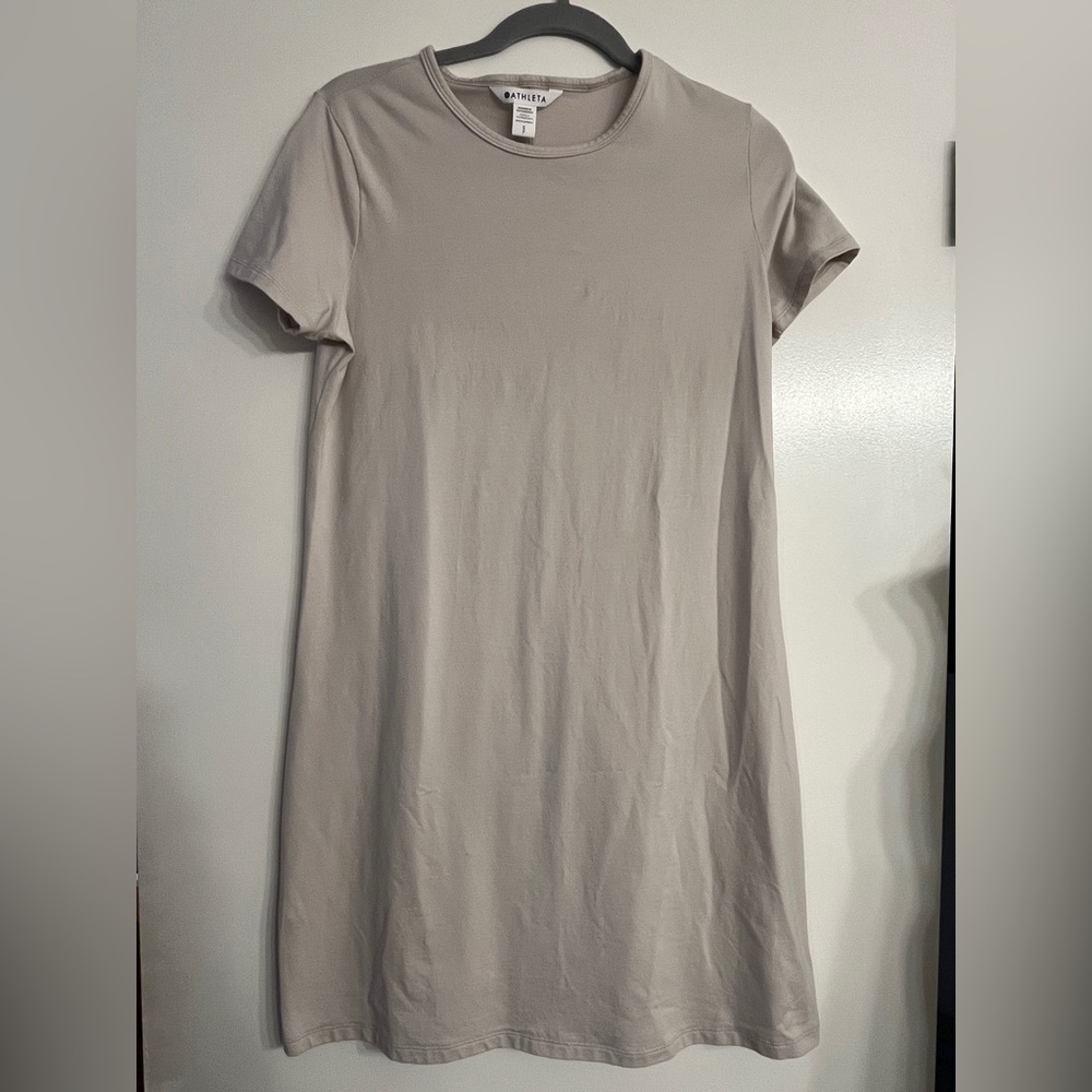 Athleta Light Beige T-Shirt Dress